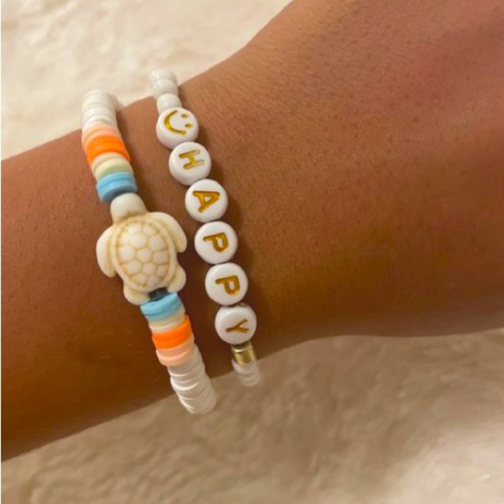 Cute stackable clay bead bracelets